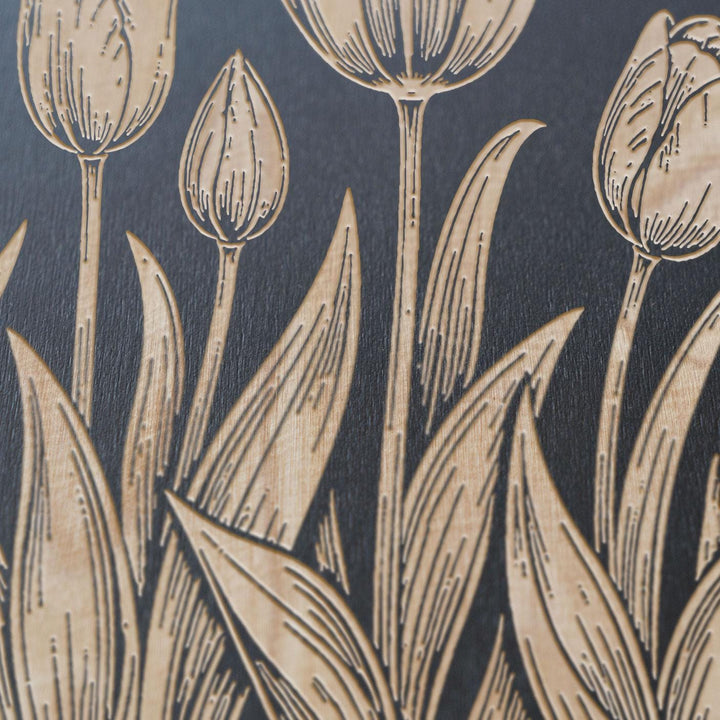 Tulips Engraved Birch Art Panel