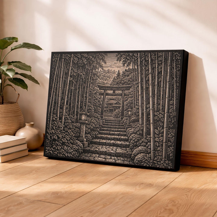 Torii Gate Path Engraved Birch Art Panel