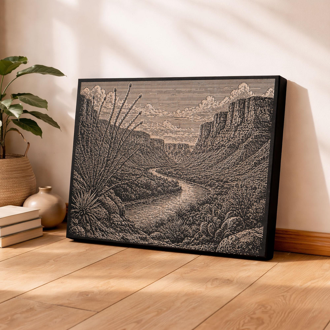 Big Bend Rio Grande Engraved Birch Art Panel