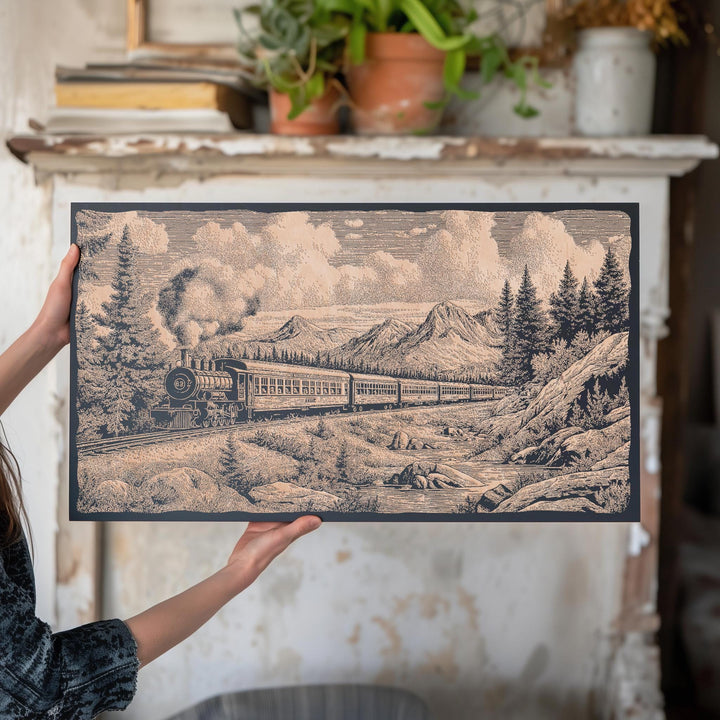 Yukon Railroad Engraved Illustration
