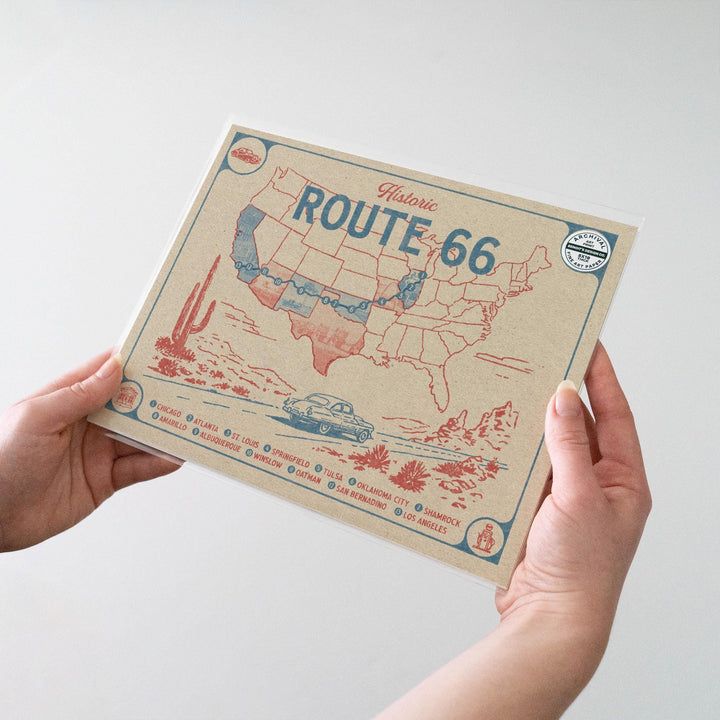 Route 66 Map Art Print