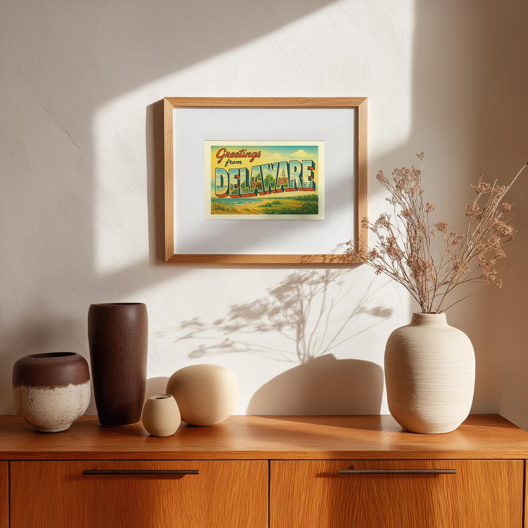 Delaware Postcard Art Print