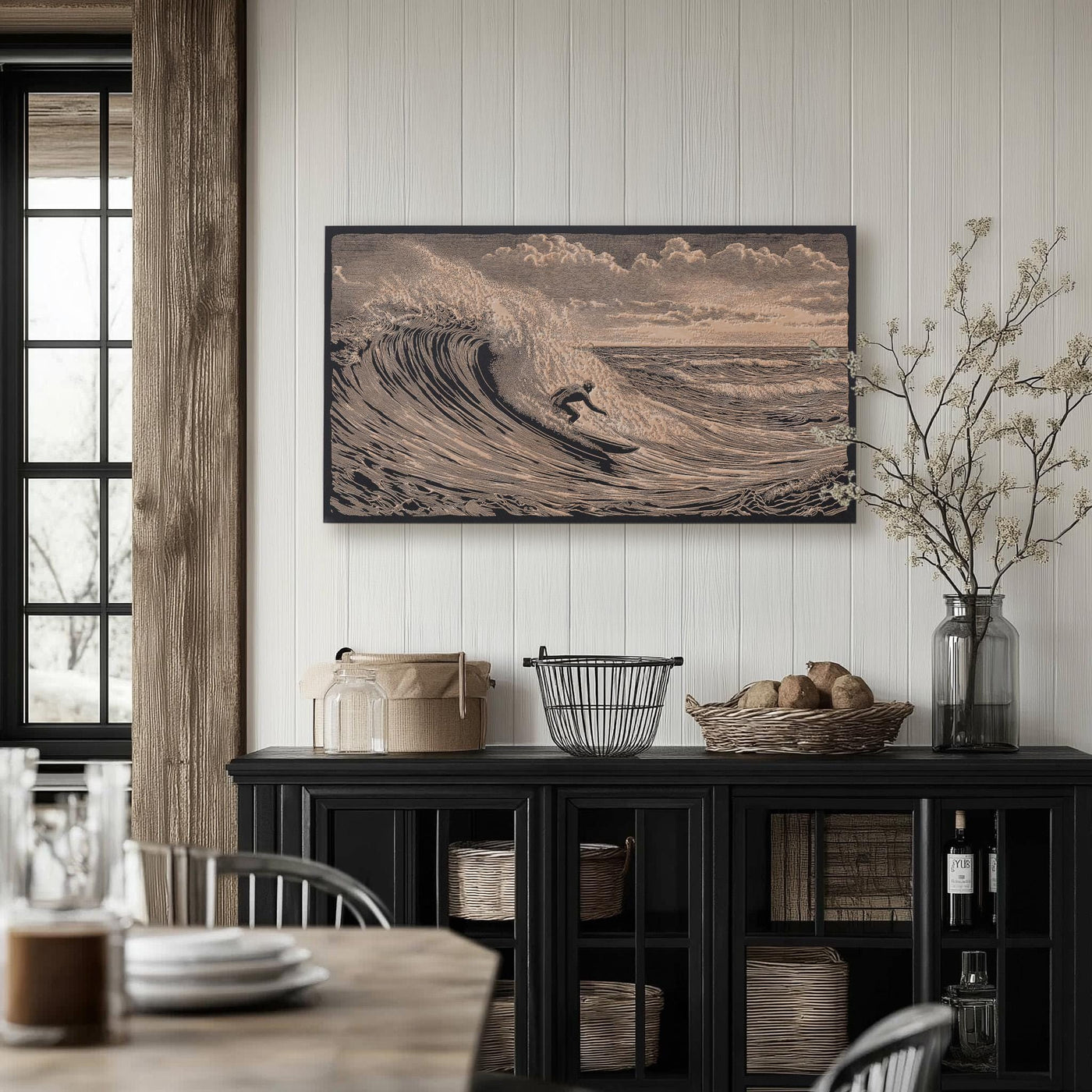 Surfer Riding Wave Art