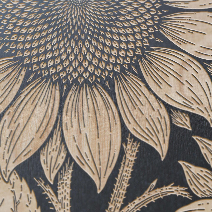 Sunflower Engraved Birch Art Panel