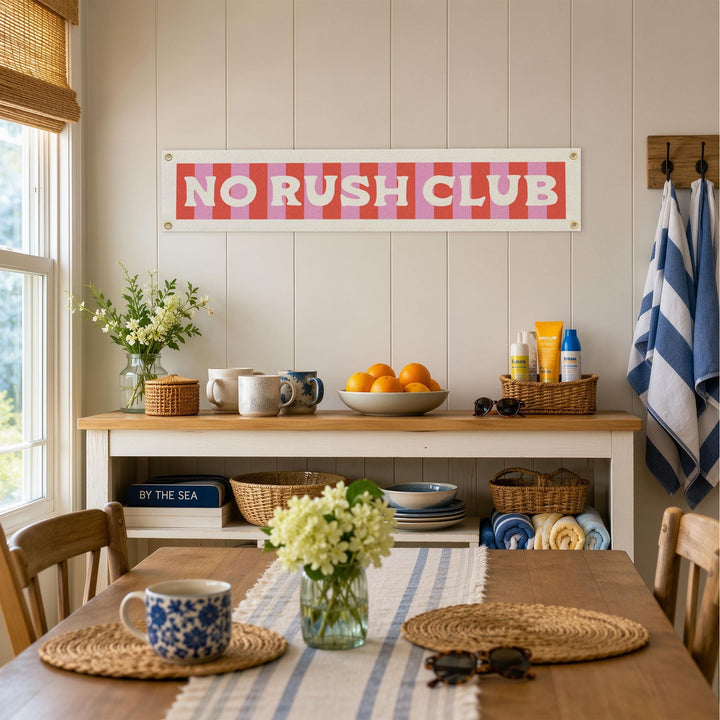 No Rush Club Felt Banner