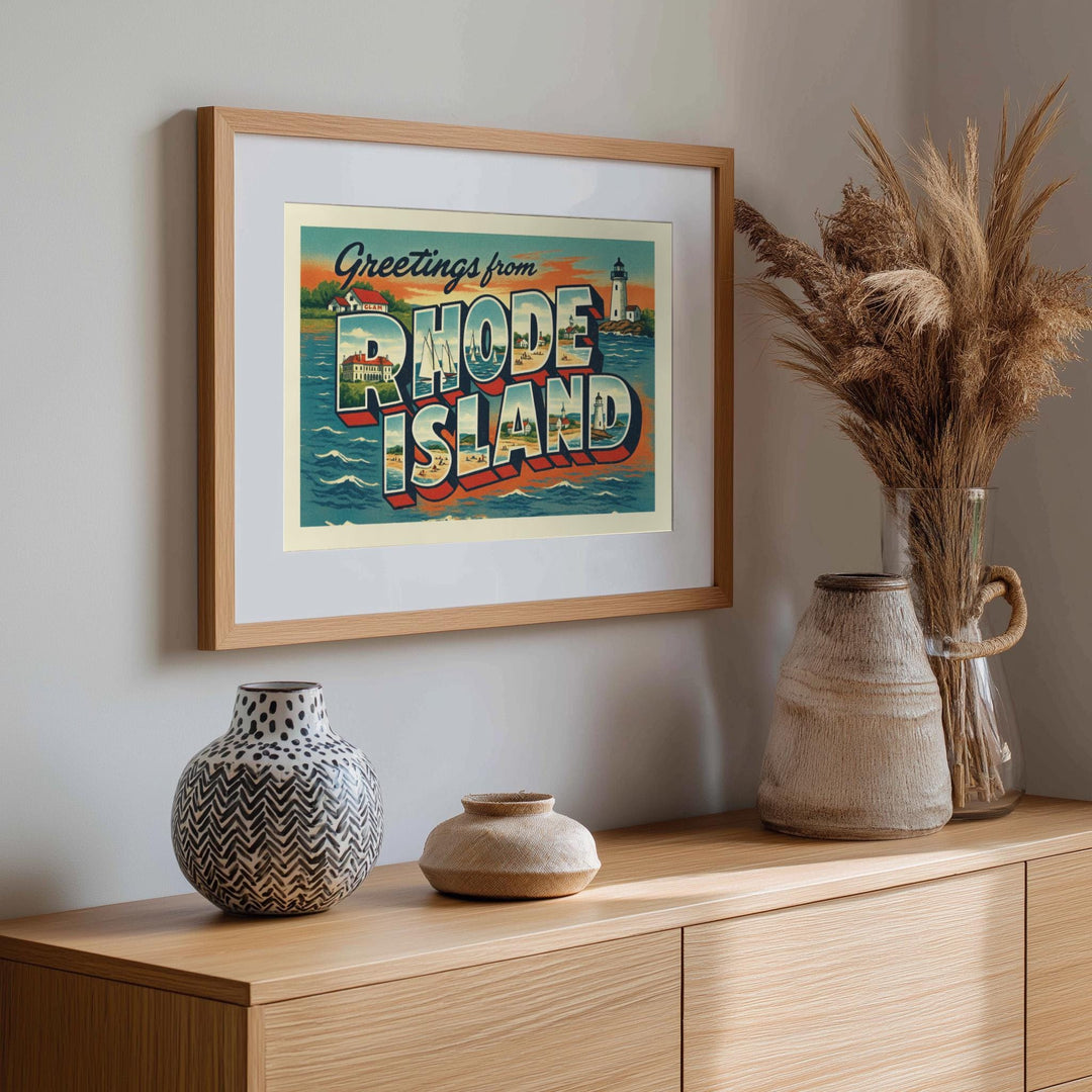Rhode Island Postcard Art Print