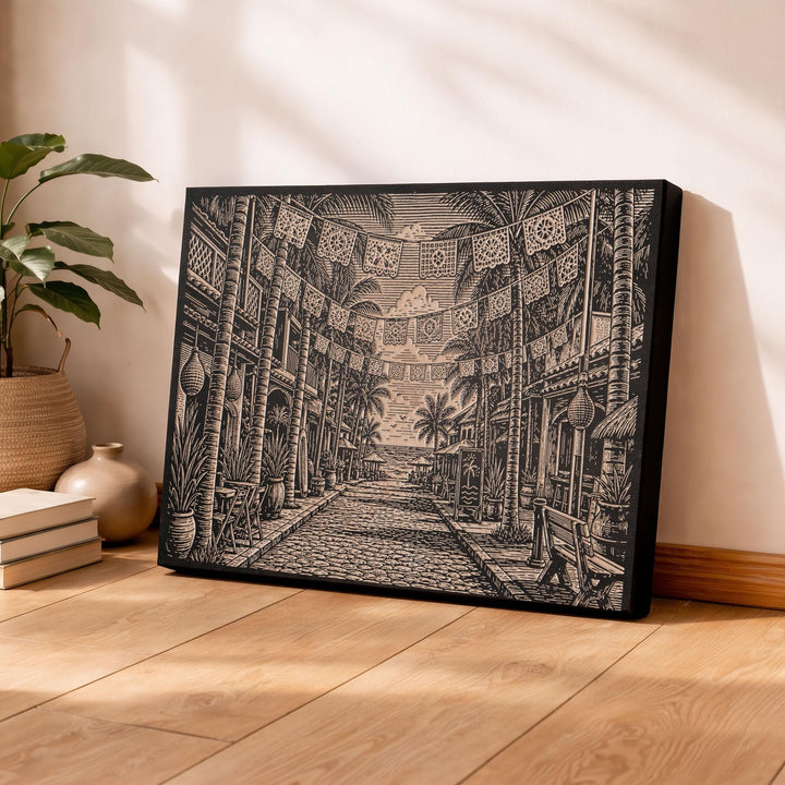 San Pancho Mexico Engraved Birch Art Panel