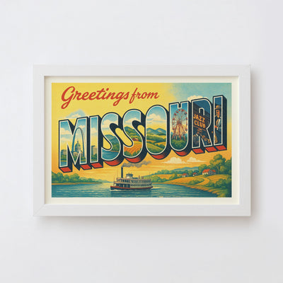 Missouri Postcard Art Print