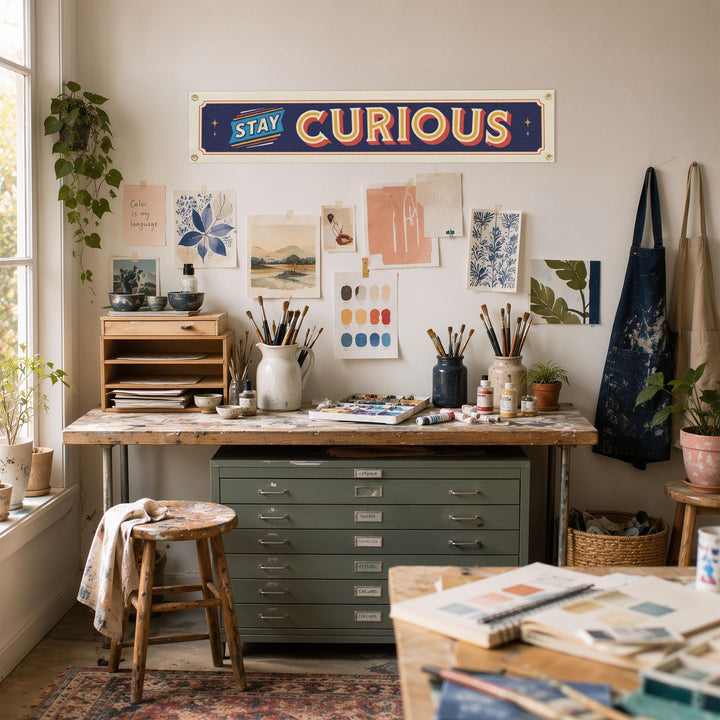 Stay Curious Felt Banner
