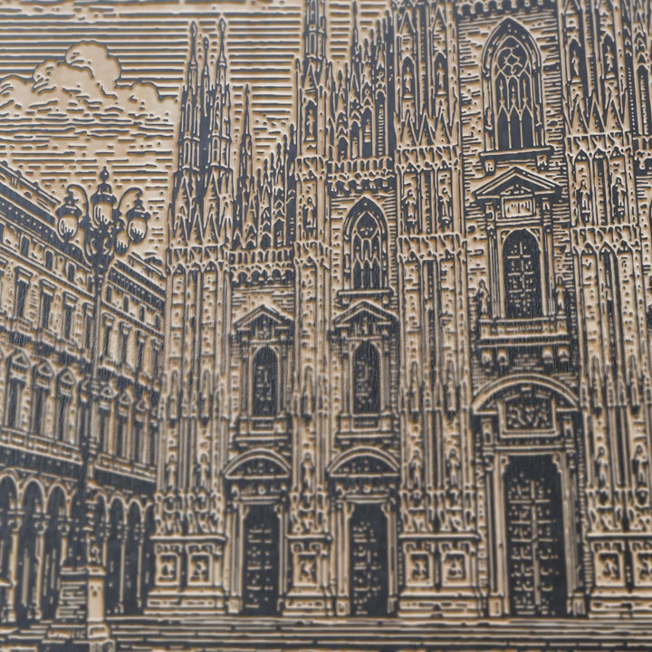 Duomo di Milano Engraved Birch Art Panel