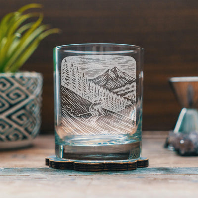 Skiing Scene Glass