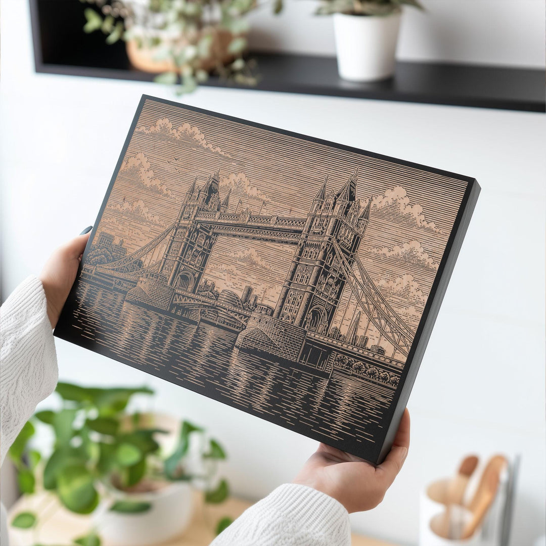 Tower Bridge London Engraved Birch Art Panel