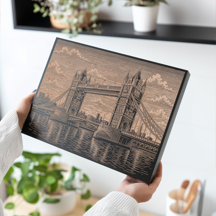 Tower Bridge London Engraved Birch Art Panel