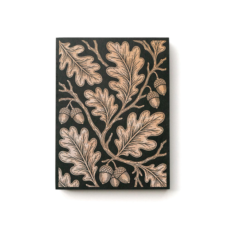 Oak Leaves and Acorns Engraved Birch Art Panel