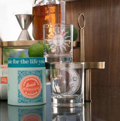 Vintage Sun & Moon Face Glasses (Set of 2)