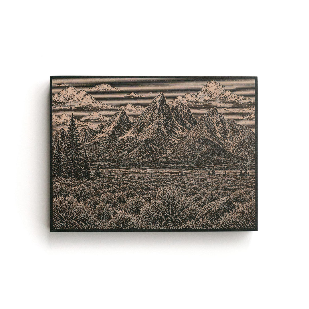 Grand Teton Engraved Birch Art Panel