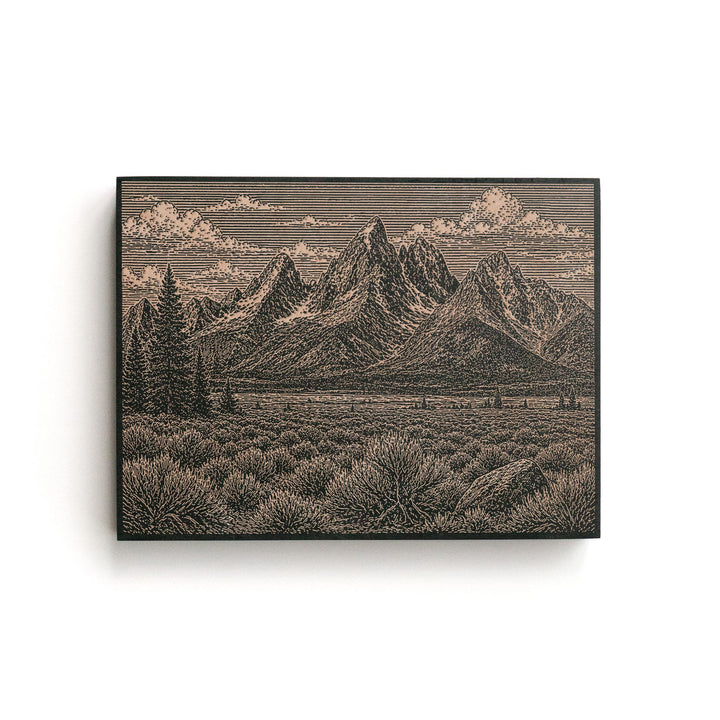 Grand Teton Engraved Birch Art Panel