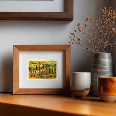 New Hampshire Postcard Art Print
