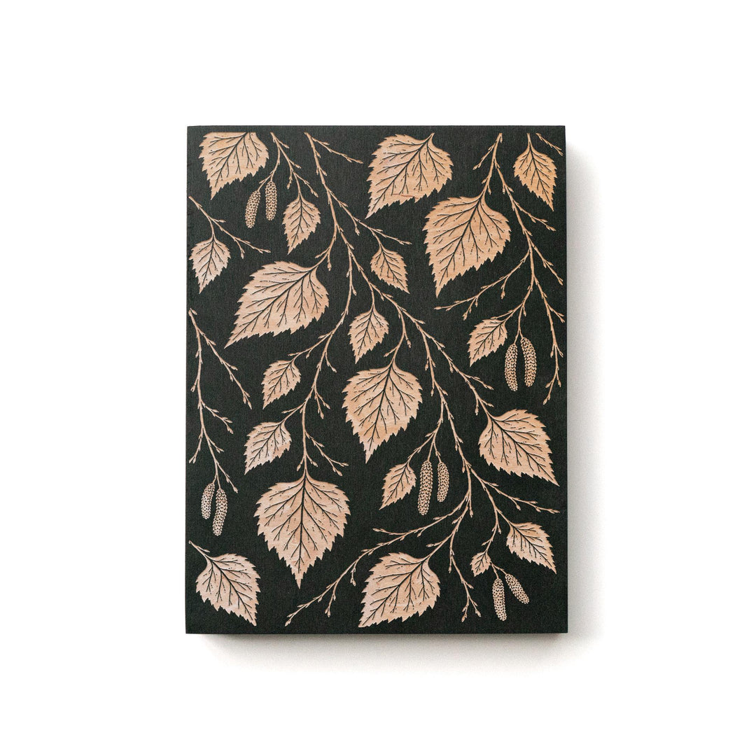 Birch Leaves Engraved Birch Art Panel