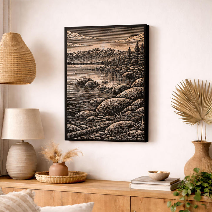 Lake Tahoe Engraved Birch Art Panel