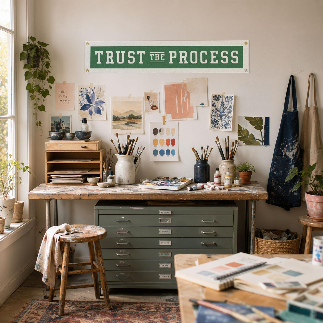Trust the Process Felt Banner