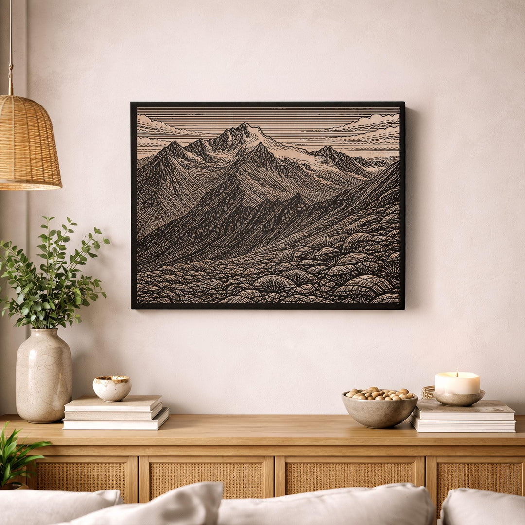 Andes Peru Engraved Illustration