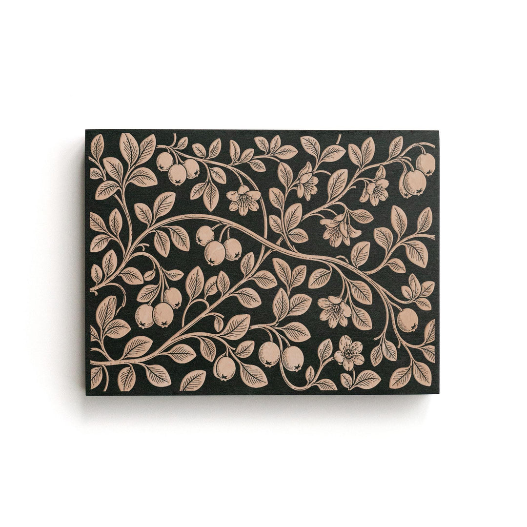 Cranberry Vine Engraved Birch Art Panel