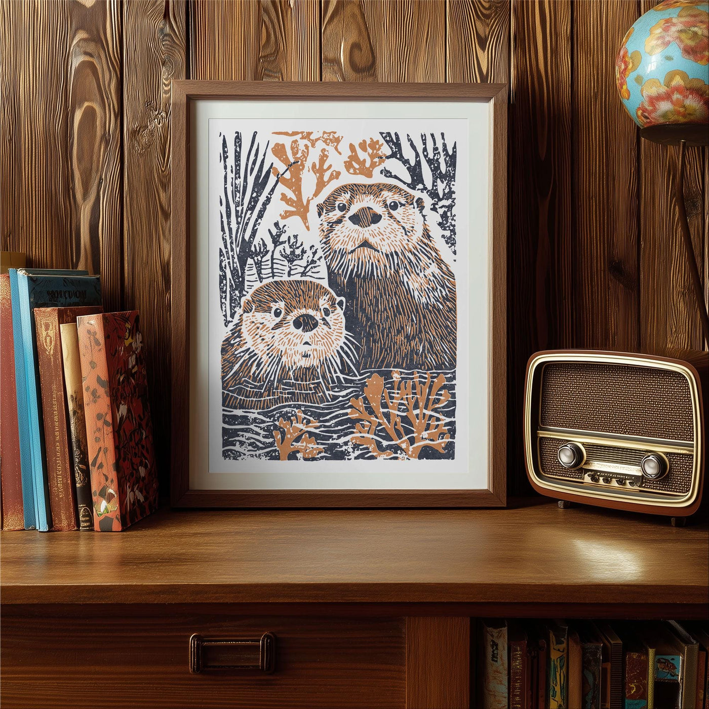 Otters Art Print