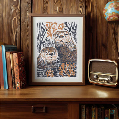 Otters Art Print