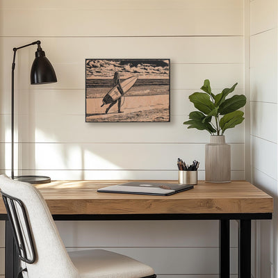 Surfer Girl on a Beach Wall Art