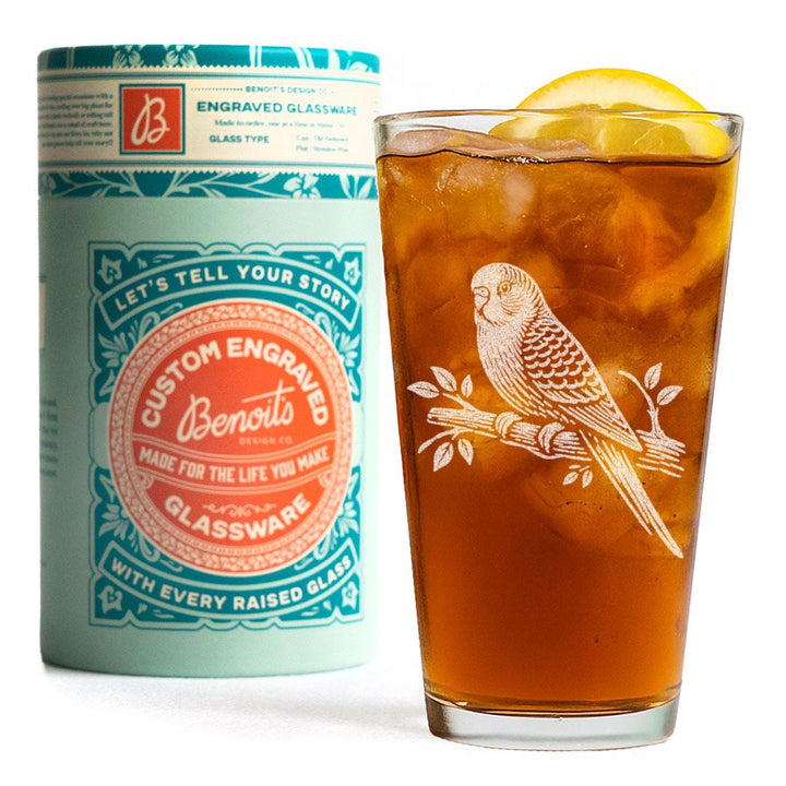 Budgie Bird Glass