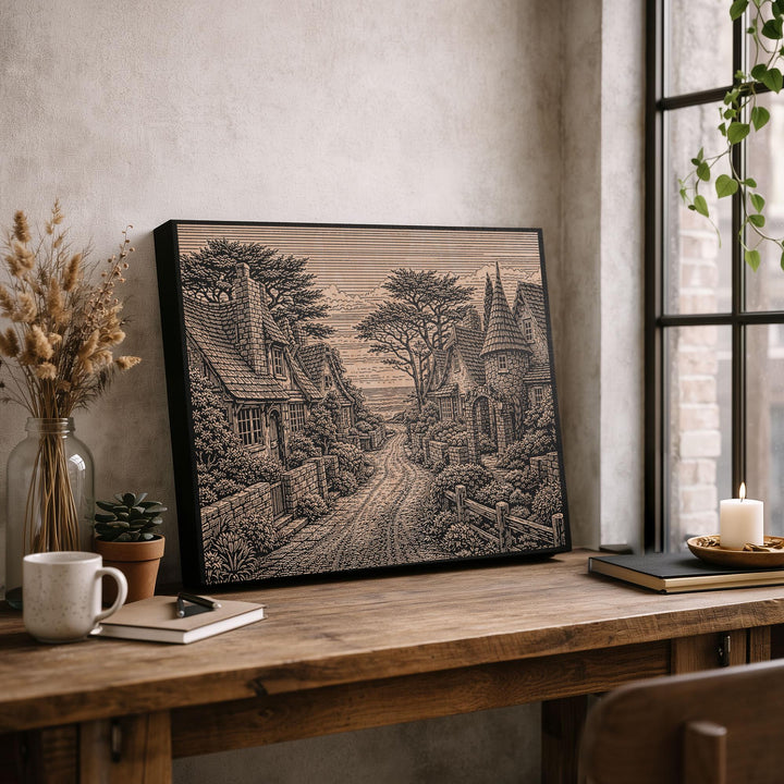 Carmel by the Sea Engraved Birch Art Panel