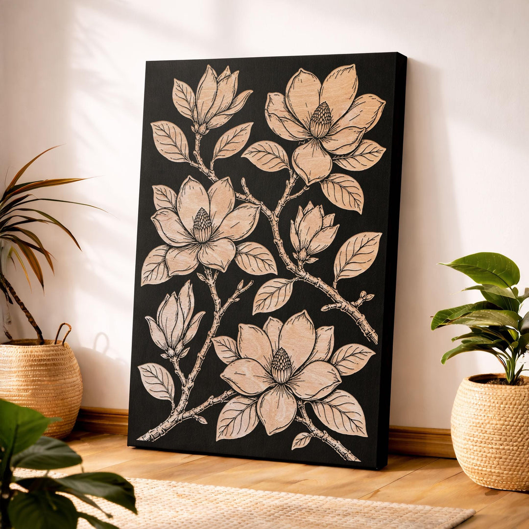 Southern Magnolia Engraved Birch Art Panel