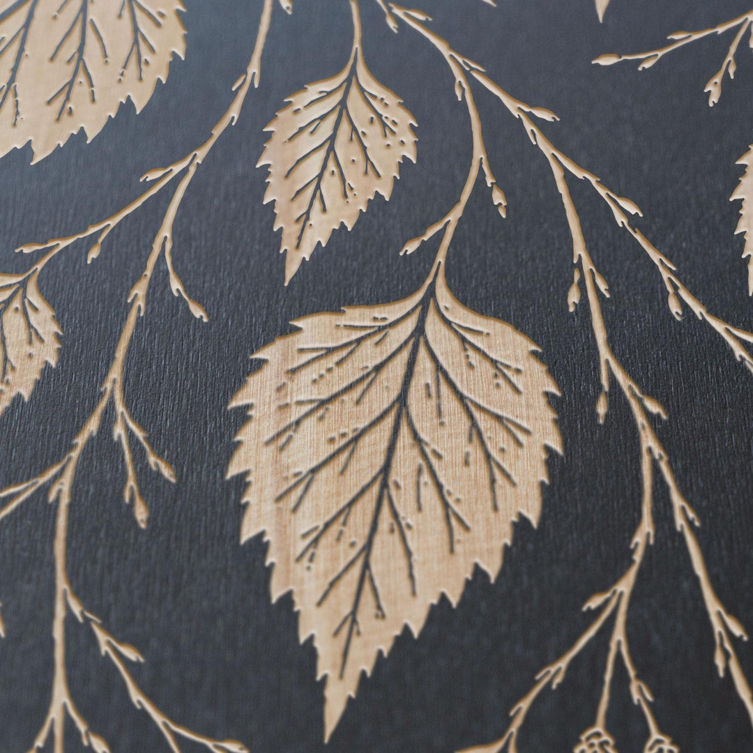 Birch Leaves Engraved Birch Art Panel