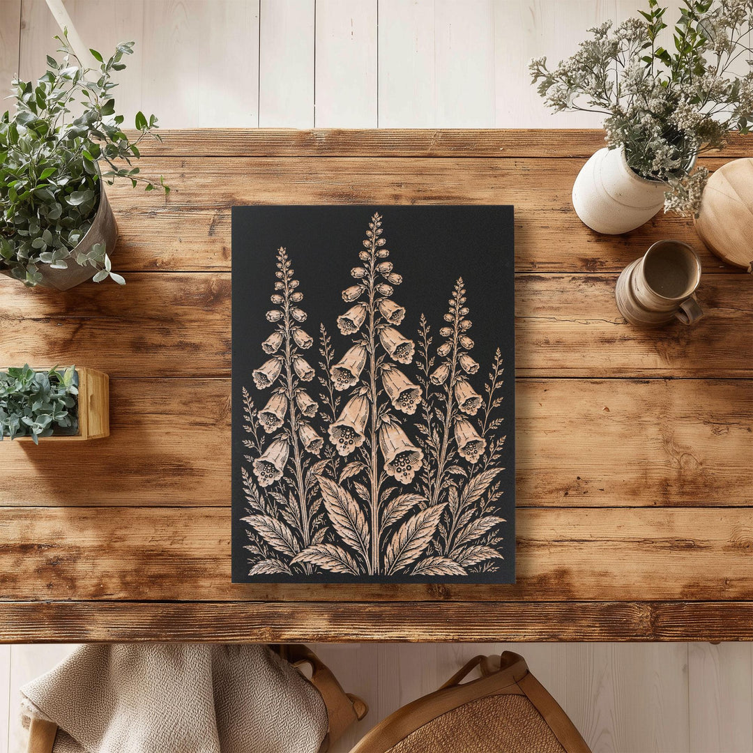 Foxglove Engraved Birch Art Panel