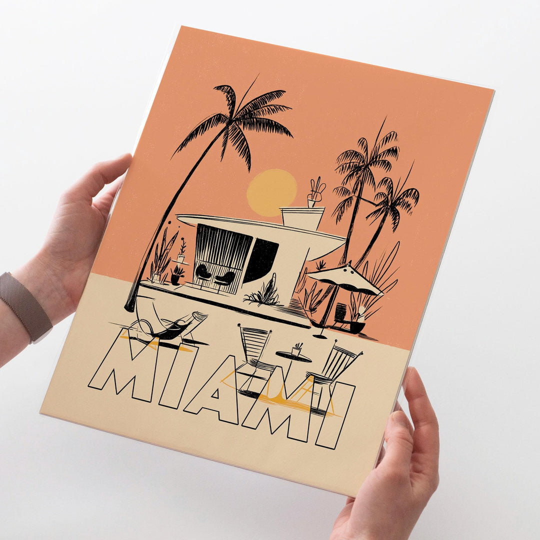 Miami, Florida Mid Century Travel Poster