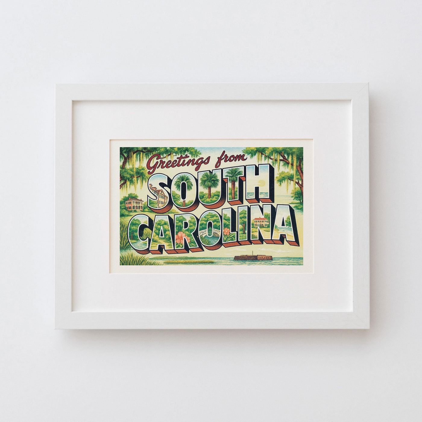 South Carolina Postcard Art Print