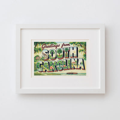 South Carolina Postcard Art Print