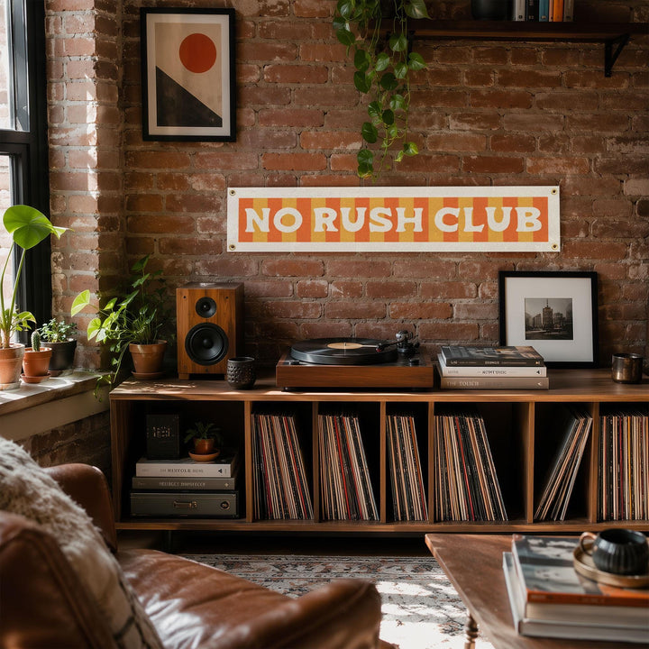 No Rush Club Felt Banner