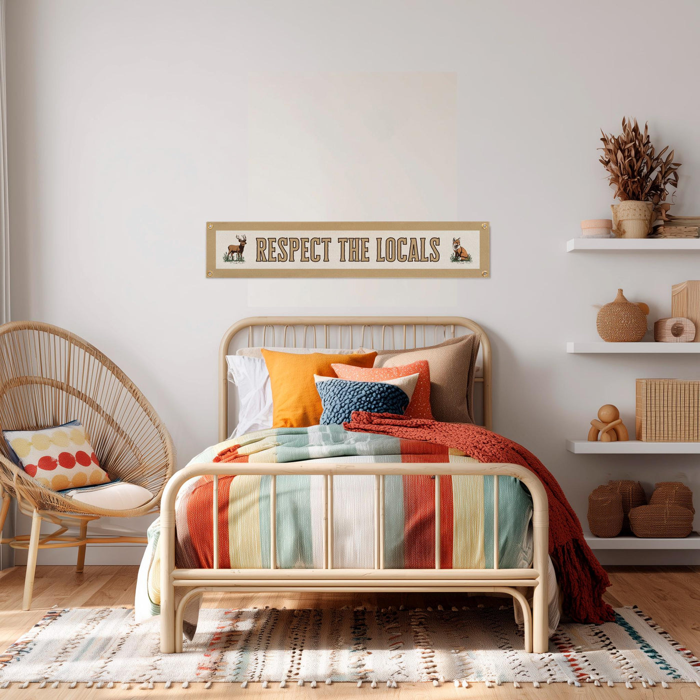 Respect The Locals Banner – Vintage Felt Flag