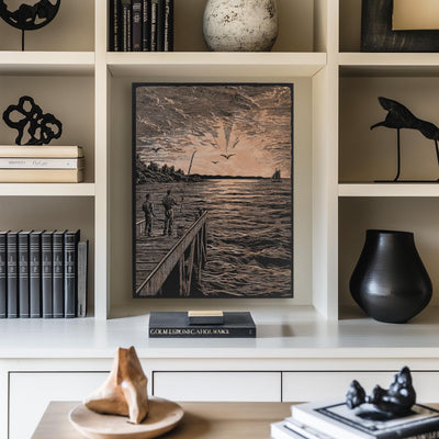 Fishing on a Pier Wall Art