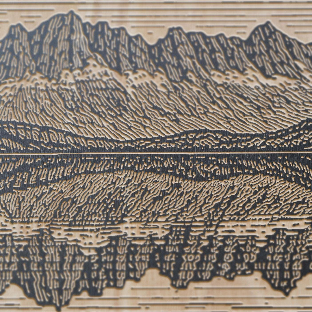 Sierra Nevada Mountains Engraved Birch Art Panel