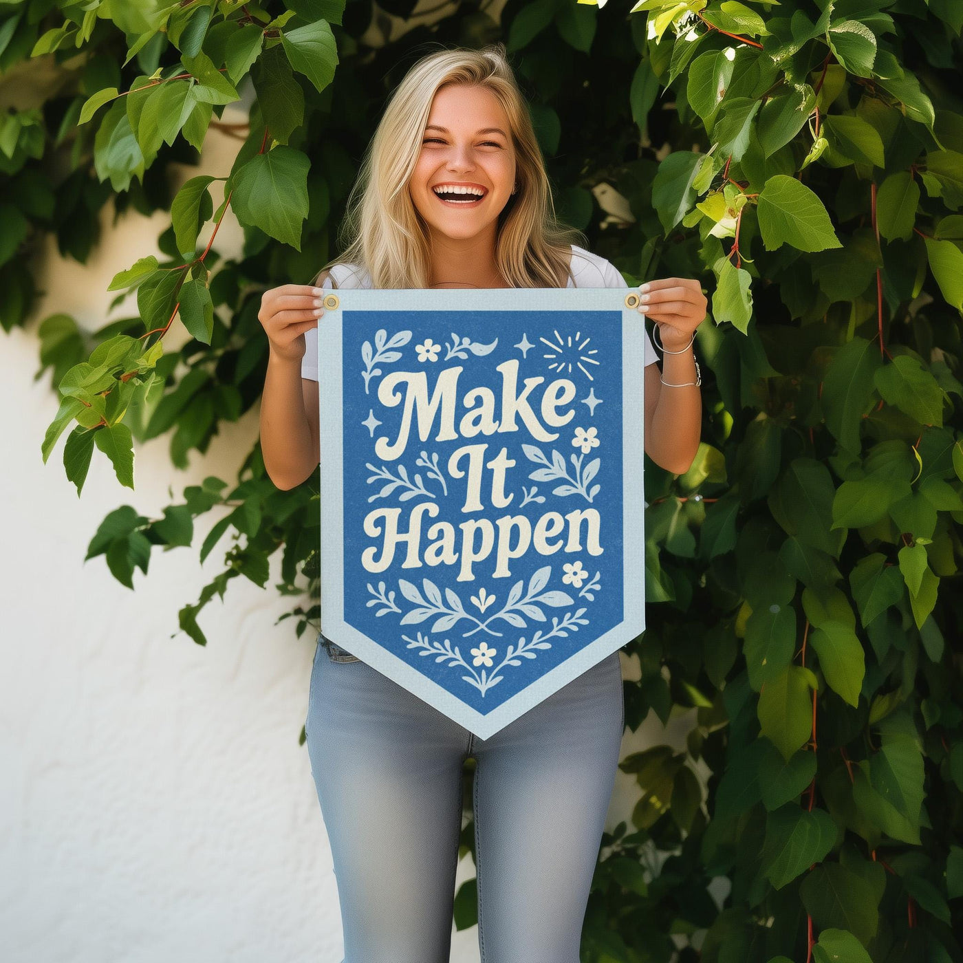 Make It Happen Felt Camp Flag