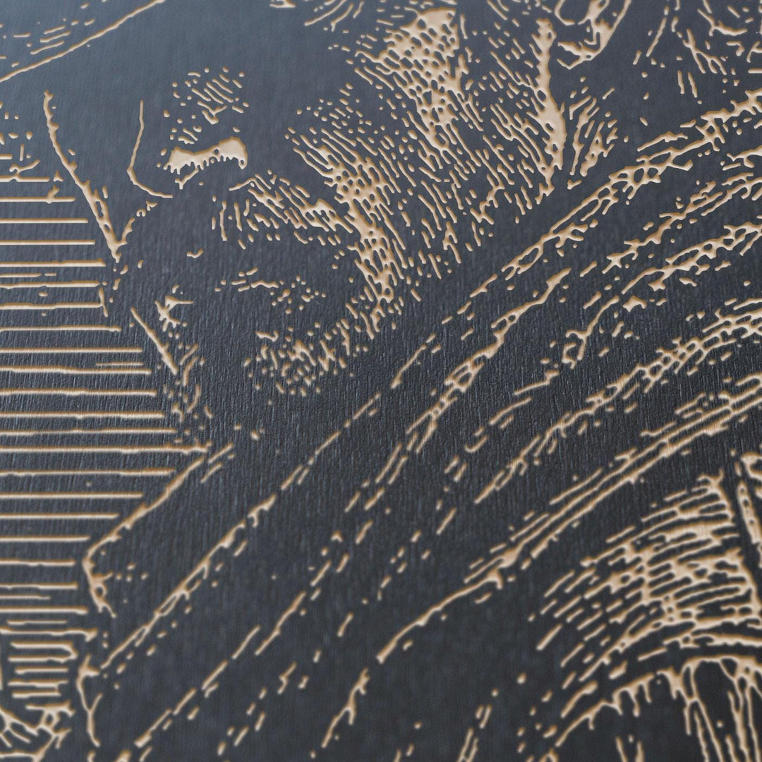 Cowboy Portrait Engraved Illustration