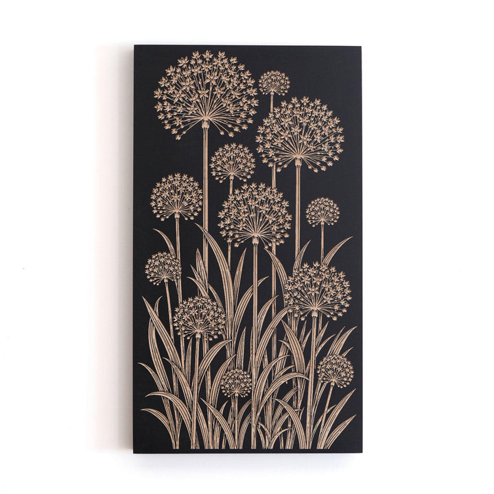 Allium Engraved Birch Art Panel