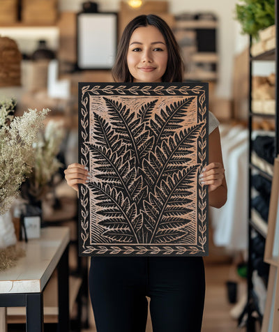 Fern Engraved Birch Illustration