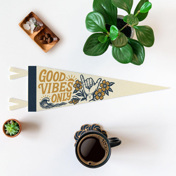 Good Vibes Only Felt Pennant