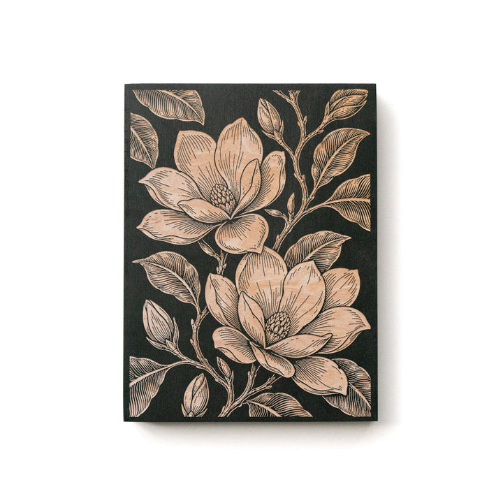 Magnolia Blossom Engraved Birch Art Panel