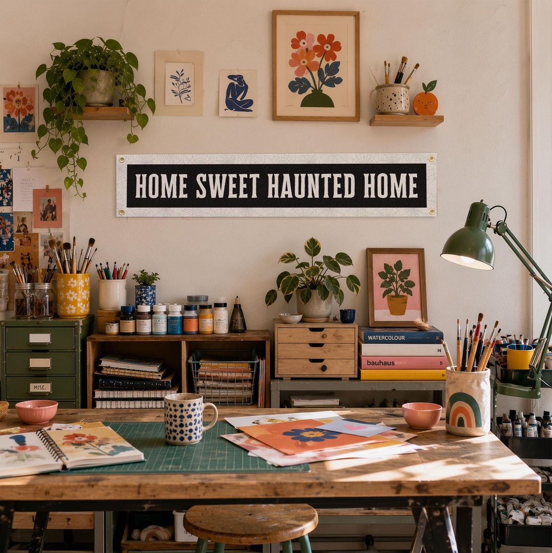 Home Sweet Haunted Home Felt Banner