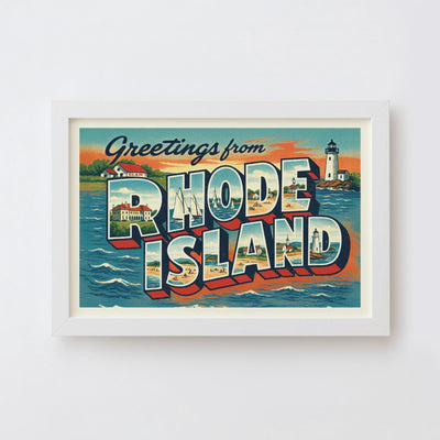 Rhode Island Postcard Art Print